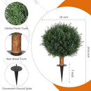 Artificial Cedar Topiary Ball Trees with Ground Spike Set of 2, 24.6 inch UV-Resistant Faux Shrubs for Indoor/Outdoor Decor – Fake Cypress Perfect for Garden, Porch, and Patio by GreenHaven Gardens