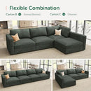 HONBAY Modular Sectional Couches with Storage Corduroy Sleeper Sofa Modular Sectional Couches for Living Room,Green by CozyNest Decor
