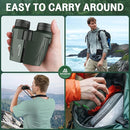 Aurosports 15x25 Compact Binoculars for Adult Kids - High Power Binoculars for Bird Watching - Easy Focus Small Binocular with Low Light Vision for Travel, Camping, Concert, Hiking -Green by TinyTreasures Baby Boutique
