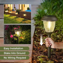 XMCOSY+ Solar Lights Outdoor 10/25 LM LED with 2 Lighting Modes, Solar Garden Lights Glass and Metal, IP65 Waterproof Solar Powered for Yard Pathway Walkway Driveway Patio (6 Pack, Warm White) by CozyNest Decor