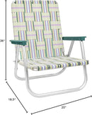 Lawn Chair USA Folding Aluminum Outdoor Patio Lawn Chair | Heavy-Duty Webbed Chairs for Camping, Sports, Beach, Yard & Tailgating | Lightweight Portable | High Back Beach Chair - Spring Fling by GreenHaven Gardens