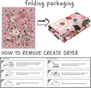 Area Rug 4x6 Rug Washable Boho Rugs Non Slip Low Pile Floral Small Carpet for Bedroom, Bedside, Kids Room, Office, Dining Room(Pink) by CozyNest Decor