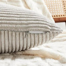 Fancy Homi 2 Packs Neutral Grey Lumbar Decorative Throw Pillow Covers 12x24 Inch for Living Room Couch Bed Sofa, Farmhouse Home Decor, Soft Striped Corduroy Rectangle Accent Cushion Case 30x60 cm by CozyNest Decor