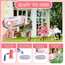 BOMOCO Bubble Gun,125 Holes Bubble Machine Bubbles for Kids Age 3-12,Bubble Blaster Gun with Bubble Solution Summer Outdoor Bubble Toys Birthday Wedding Halloween Party Favors Gifts Bubble Maker,Pink by TinyTreasures Baby Boutique