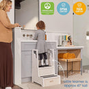 ECR4Kids Reach-Up Step Stool with Handles, Kids Furniture, White Wash by TinyTreasures Baby Boutique