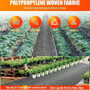 LIUJIAYI 2.4oz-2 Pack 3FTx50FT + 20 Pegs Weed Barrier Landscape Fabric - Durable Weed Block Ground Cover Mat, Woven Geotextile for Underlayment, Commercial Driveway Stabilization, Weed Control Cloth by GreenHaven Gardens