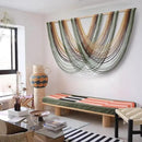Flber Macrame Wall Hanging Boho Wall Decor Yarn Wall Art Tapestry Bedroom Living Room Nursery Apartment Home Decor 57" W x 31" L by CozyNest Decor