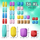 Wooden Stacking Blocks – Montessori Toys for 1 2 3 4 5 6 Year Old Toddlers and Kids, No Choking Hazard – Building Rocks Stones Games, for Girls and Boys by TinyTreasures Baby Boutique