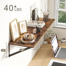 18"W x10"D Floating Shelves, Farmhouse Wall Shelves Home Decor Shelf, Deep Bathroom Shelves with Bracket, 10 Inch Deep Wall Shelf for Living Room, Kitchen, Bedroom, Rustic Brown, Set of 2 by CozyNest Decor