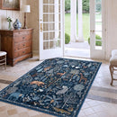 OJIA Jungle Print Blue 5x7 Rugs for Living Room, Soft Ultra-Thin Washable Area Rugs for Bedroom Non-Slip Modern Entryway Rug Non Shedding Indoor Carpet Kids Rugs for Playroom Nursery Classroom by TinyTreasures Baby Boutique