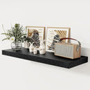 Black Floating Shelves 36 Inch Long, 12 Inch Deep Floating Shelves for Wall, 36 x 12 Shelves for Wall Storage & Display, 2" Thick Floating Shelf for Bathroom, Living Room, Bedroom, Set of 1 by CozyNest Decor