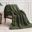 Chunky Knit Throw Blanket, 50''*60'' Knitted Throw Chenille Yarn for Bed Couch, Handmade Green Crochet Big Thick Blanket, Machine Washable Cute Comfy Blanket for Home Decor by CozyNest Decor