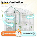 KING BIRD Premium Greenhouse for Outdoors, 84 x 56 x 77 Upgraded PE Cover & Steel Frame Walk in Hot House, w/ Zippered Screen Windows Mesh Door, 3 Tiers 20 Shelves for Outside Garden, White by GreenHaven Gardens