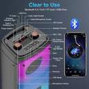 Portable Party Speaker, 80W Peak Wireless Bluetooth Speaker, PA System with LED Lights, Outdoor Bluetooth Speakers Supports for TF Card/USB, AUX in, FM, REC,TWS by TinyTreasures Baby Boutique