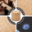 Wimarsbon 18'' Ottoman Pouf, Natural Braided Poof, Rustic Handweave Lounge Pouffe, Boho Footrest Stool for Bedroom, Accent Table or Seat for Living Room (Natural-LD) by CozyNest Decor