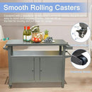 Domi Grill Carts Outdoor Storage Cabinet with Wheels, Metal Outdoor Grill Cart Kitchen Dining Table Cooking Prep BBQ Table for Patio, Kitchen Island, Home Party, Bar (Grey) by CozyNest Decor