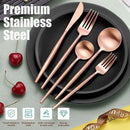 Matte Rose Gold Silverware Set for 6,Modern Stainless Steel Brushed Cutlery Set,30-Pieces Heavy Duty Flatware Set,Knives Spoons and Forks Set Utensils Set, Satin Finish, Dishwasher Safe by CozyNest Decor