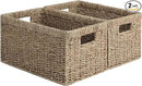 StorageWorks Wicker Storage Basket for Organizing, Medium Seagrass Storage Baskets with Built-in Handles for Pantry, Shelves,2-Pack by CozyNest Decor