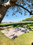 4'9" x 6'3" White Lightweight Water-Resistant Canvas Mat – Picnic, Outdoor, Beach, Park, Camping, Toy Mat by TinyTreasures Baby Boutique