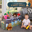 Extra Large Toy Storage Organizer with Lid - Sturdy, Collapsible Toy Chest Storage Box with Cute Design - Toys Bin with Dividers for Kids, Boys, Girls, Nursery, Bedroom, Play room 37"x16"x14" by CozyNest Decor
