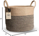 14"x12" Natural Jute Rope Woven Storage Basket with Handles for Plant, Blankets,Toys,Clothes,Shoes - Living Room Home Decor,Multifunctional Basket for Organizer,Picnic,Artificial Tree by CozyNest Decor