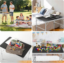 VINGLI 3FT Small Camping Table Adjustable Height Aluminum Folding Table for Picnic Party BBQ, Plastic RV Suitcase Table Portable Lightweight Fold Up Utility Outdoor Tables with Carrying Handle … by GreenHaven Gardens
