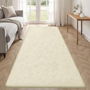 2x6 Runner Rug for Bedroom: Fluffy Shag Soft Washable Rugs Small Fuzzy Plush Indoor Carpet for Hallway Bedside Dorm Kids Girls Boys Room (Cream White, 2'x6') by TinyTreasures Baby Boutique