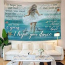 Coastal Beach Tapestry I Hope You Dance Tapestry Wall Hanging for Bedroom Sea Turtle Tapestries Aesthetic Wall Decor for Home Dorm Living Room 40"x60" by CozyNest Decor