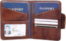 Real Leather Wallet Functional RFID Bifold Passport Holder Travel (Coffee) by TinyTreasures Baby Boutique