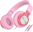 AILIHEN C8 Girls Headphones, On-Ear Headphones Wired with Microphone and Volume Control Foldable Corded Stereo 3.5mm Headset for Girls School Chromebook Laptop Computer PC Tablets Travel (Pink) by TinyTreasures Baby Boutique