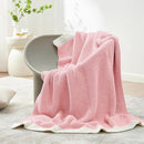 Snuggle Sac Heather Pink Throw Blanket for Couch, Reversible Super Soft Blankets Warm Cozy Knit Fuzzy Plush Lightweight Throws for Sofa, Bed, Camping,Heather Pink, 60x80 by TinyTreasures Baby Boutique