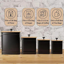 Kitchen Canisters for Countertop Set of 4 with Customizable Chalkboard Labels & Marker Pen - Big Iron Kitchen Canisters with Airtight Lids - Black Canister Set - Flour and Sugar Containers Farmhouse by CozyNest Decor