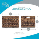 BIRDROCK HOME Woven Storage Shelf Organizer Baskets with Handles - Set of 3 - Abaca Wicker Basket - Pantry Living Room Office Bathroom Shelves Organization - Under Shelf Basket - Handwoven (Espresso) by CozyNest Decor