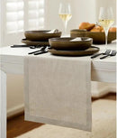 Solino Home Linen Natural Table Runner 144 Inches Long - 100% Pure Linen Extra Long Table Runner 14 x 144 Inch for Fall, Autumn, Thanksgiving - Fete by CozyNest Decor
