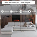 Couch Cushion Covers for Sectional Sofa, Stretch Soft Sofa Slipcovers Washable Wear-Resistant Universal Furniture Protector for Living Room(3 Seaters Covers+1 Chaise Cover, Light Gray) by CozyNest Decor