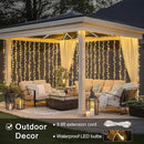 JMEXSUSS 300 LED Remote Control Curtain Lights, Plug in Fairy Curtain Lights Outdoor, Window Wall Hanging String Lights for Bedroom Backdrop Wedding Party Indoor Christmas Patio Dorm Decor, Warm White by CozyNest Decor