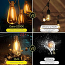 OHLUX 120FT Outdoor String Lights, 62 ST38 Edison LED Bulbs, E12 Base, 2200K Cafe Warm Color, Max.Connectable 14 Strands, Anti-Fall & Waterproof, Dimmable, Hanging for Outside Patio Backyard Bistros by CozyNest Decor