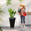 Outsunny Tall Planters for Outdoor Plants Set of 3, 28 in Taper Planters with Drainage Holes, Indoor Grande Plant Pots, Front Porch Decor (Black) by CozyNest Decor