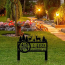 Personalized Deer Custom Garden Address Sign with Metal Stake, Housewarming Gift, Outside Camping Decor by CozyNest Decor