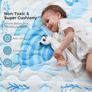 Momcozy Baby Play Mat for Floor, 50x50 Thickened Playpen Mat, Playmate for Baby Tummy Time, Waterproof & Non-Slip, Foldable Outdoor Mat with Carrying Handle, Ocean Theam by TinyTreasures Baby Boutique