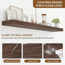 fuqing Floating Shelves for Wall, Bathroom Shelf Wall Mounted for Storage, Shelves with Invisible Bracket for Bedroom, Kitchen, Living Room, Farmhouse Small Book Shelf, 48 Inch Set of 2, Walnut by CozyNest Decor