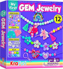 KRAFUN Jewelry Kit Unicorn & Princess Craft Set for Kids 5+ Years, 12 DIY Gem Bracelets & Charms, Unicorn & Princess Theme, Stickers, Instructions, Creative Kit by TinyTreasures Baby Boutique