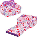 MallBest Kids Sofas Children's Sofa Bed Baby's Upholstered Couch Sleepover Chair Flipout Open Recliner(Pink/Flowers) by TinyTreasures Baby Boutique