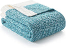 Snuggle Sac Teal Blue Oversized Throw Blankets,Super Soft Warm Cozy Throw Blankets for Couch, Knit Fuzzy Plush Blanket, Heather Teal, 50x70 inches by TinyTreasures Baby Boutique