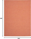 Nourison Home Positano Indoor/Outdoor Terracotta 10' x 14' Area Rug, Easy Cleaning, Non Shedding, Bed Room, Living Room, Dining Room, Backyard, Deck, Patio (10x14) by CozyNest Decor