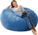 3.5FT Bean Bag Chairs Teardrop Bean Bag Chair for Adults Beanbag Chair with Memory Foam Filled Machine Washable Cover for Living Room, Bedroom (Large,Blue) by TinyTreasures Baby Boutique