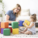 ECR4Kids SoftZone Patchwork Toddler Building Blocks, Foam Cubes, Assorted, 12-Piece by TinyTreasures Baby Boutique