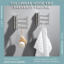 Angle Simple Swivel Towel Hooks, SUS 304 Stainless Steel Foldable Robe Hand Towel Holder for Bathroom Kitchen Wall, Brushed Nickel, 2 Pack by CozyNest Decor