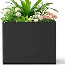 FENCY Metal Planter Box, Large Rectangular Planters for Outdoor Plants, Outdoor Tall Planters with Drainage Holes, Black Metal Planters (30" L x 12" W x 24" H) by CozyNest Decor