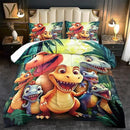Dinosaur Comforter Set Queen Boys,Cartoon 3D Dinosaur Bedding Set Queen Bed Kids,3D Dragon Comforter Dragon Quilt Pattern Bedroom Decor,Cute Animal Bedding Kawaii Animal Quilt Girls by CozyNest Decor